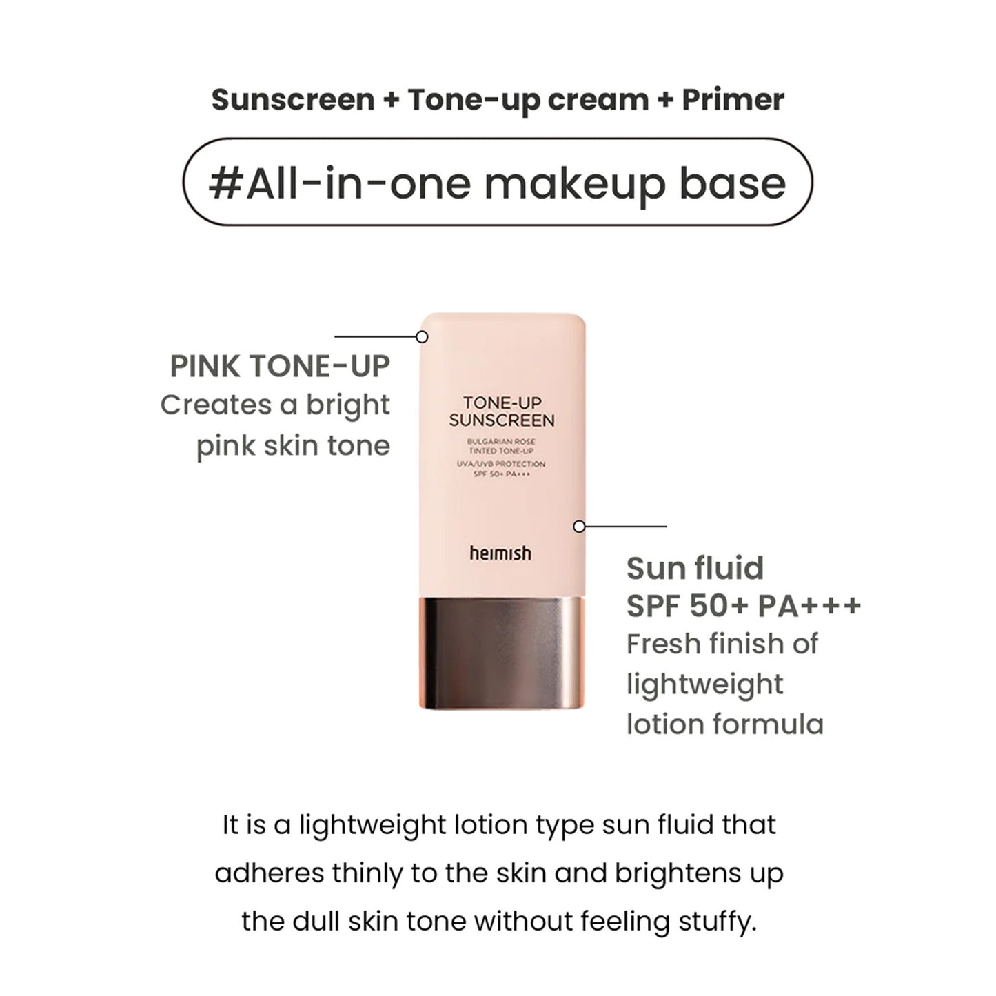 [Heimish] Bulgarian Rose Tinted Tone-up Sunscreen SPF50+ PA+++ 30ml